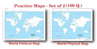 Outline Practice map of World (Both Political and Physical Map) | A-4 Big Size | Set of 100 Maps | Printed on High Grade Paper | Multipurpose maps For ... Assignments, Projects, Practical Paper etc.