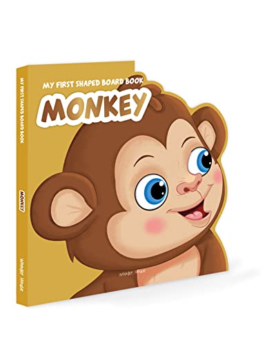 My First Shaped Board book - Monkey, Die-Cut Animals, Picture Book for Children book cover
