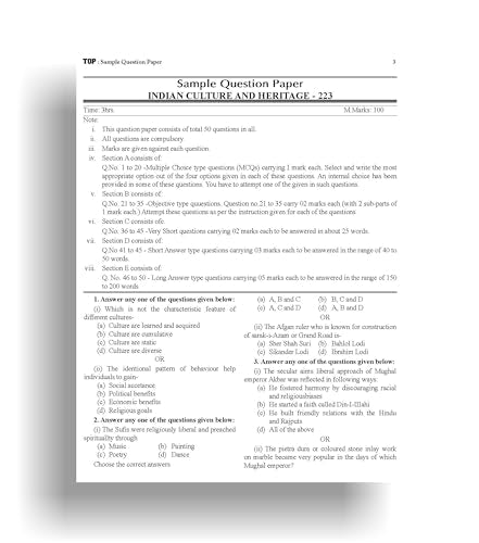 TOP NIOS Indian Culture & Heritage Guide Class 10 (T-223)
