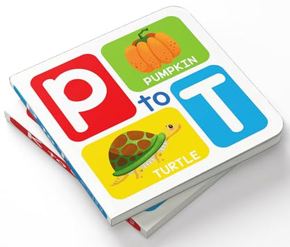 My First A To Z – Boxed Set Of 5 Mini Board Books | Learn The Alphabet From A To Z With Bright Pictures & Fun Learning | Includes A–E, F–J, K–O, P–T, ... Toddlers & Preschoolers | Ages 0–5 Years