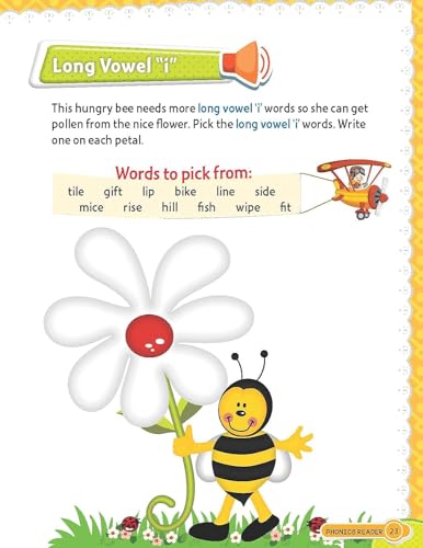 Phonics Reader 5 Books Pack for Children Age 3 -10 Years -Alphabet Sounds, A to Z, Short and Long Vowel Sounds, Word Families Short and Long Vowel Sounds, Blends and Combination Sounds, Tricky Words