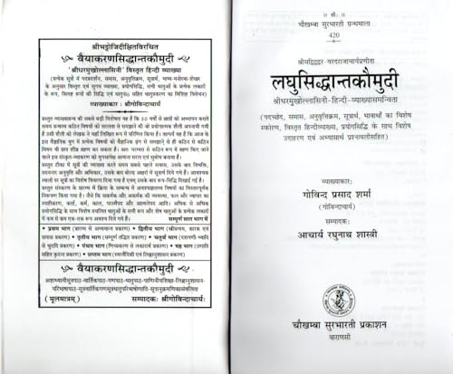 Laghu Siddhanta Kaumudi (sanskrit & hindi Translation)