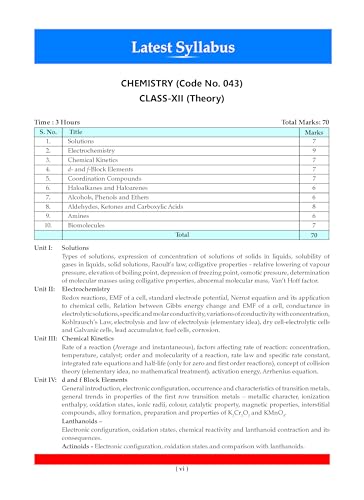 Oswaal CBSE Class 12 Chemistry Question Bank | Chapter & Topic-wise Solved Papers (2017–2026) | Based on Latest Syllabus (April 2026) | Includes 2026 Papers | For 2027 Exam