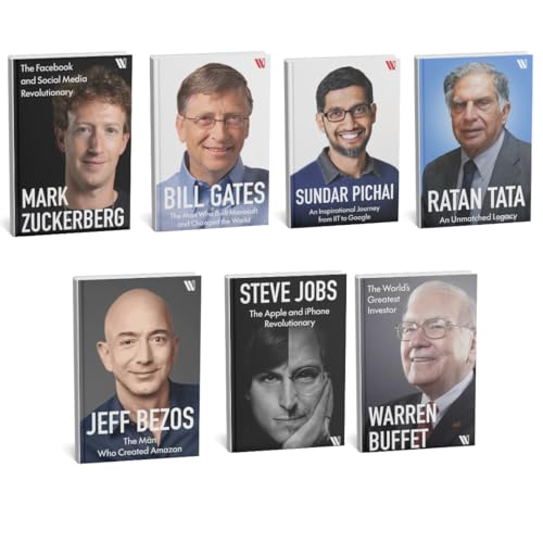Success Power Pack Biography Collection (English - Set of 7 Books) | Ratan Tata | Sundar Pichai | Bill Gates | Warren Buffett | Mark Zuckerberg | Steve Jobs | Jeff Bezos