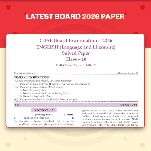 Oswaal CBSE Class 10 English Language & Literature Question Bank | Chapter & Topic-wise Solved Papers (2017–2026) | Based on Latest Syllabus (April 2026) | Includes 2026 Papers | For 2027 Exam
