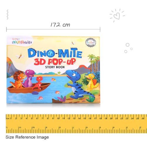 Intelliskills Premium Dino-Mite 3D Pop-Up Story Board Book for Kids, Learning & Educational Book With 5 Interactive Scenes, Fun Activity Books for 2+ Years Old, Birthday Gift, 10 Pages, BIS Certified