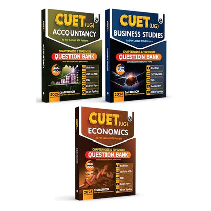 PW CUET (UG) Accountancy, Business Studies & Economics Combo Set of 3 Books Chapterwise & Topicwise Question Bank For 2026 Exam | Theory, Exercise, PYQ (2025-2022) & Mock Tests