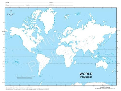 Outline Practice map of India and World (Both Political and Physical map) | A-4 BIG SIZE | Set Of 100 Maps | Printed on High Grade Paper