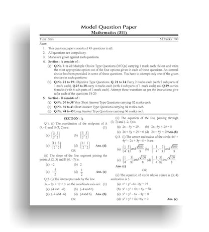 TOP NIOS 311 Class 12 Mathematics Guide (Includes objective type MCQs) | Updated with latest syllabus & exam pattern as per NIOS latest notification