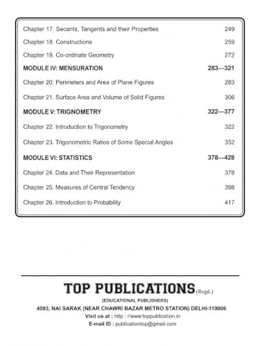 TOP NIOS Maths Class 10 Guide Book (Subject Code 211)