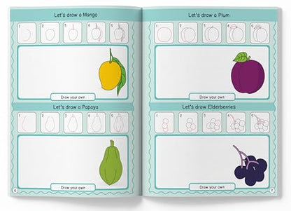 How to Draw: 101 Fruits and Vegetables | Step-by-Step Drawing Activity Book for Kids | Ages 5+ | Boost Creativity & Fine Motor Skills Through Art