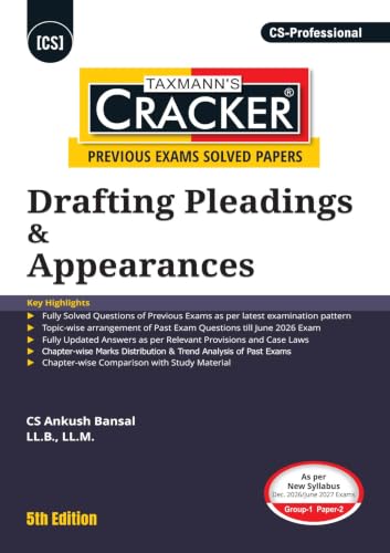 Taxmann's CRACKER COMBO for CS Professional | Dec. 2026/June 2027 Exams | Group 1 – Papers 1 to 3 | CRACKER Series | ESG, Drafting/DPA, and CMADD/Due Diligence | June 2026 Editions | Set of 3 Books