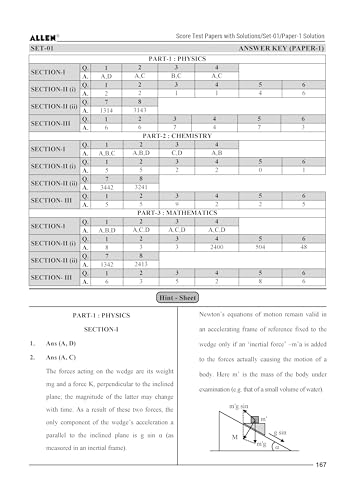 ALLEN Score 10 Test Papers with Solutions (Paper 1 & 2) for JEE Advanced in English Physics, Chemistry & Mathematics Mock Test papers