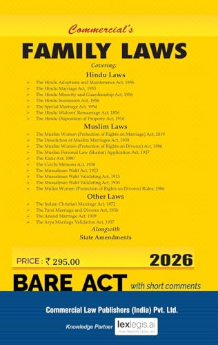 Commercial’s Family Laws (Bare Act with Short Comments) – 2026 Edition
