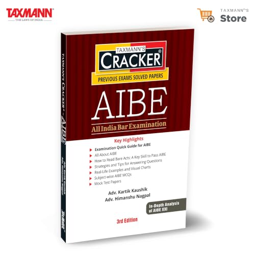 Taxmann's AIBE – All India Bar Examination | CRACKER – Teaches You to Find The Law in Ninety Seconds—with 1,162 Past AIBE Questions | AIBE XXI Decoded | Three Mock Papers