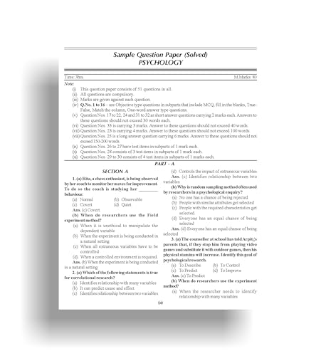 TOP NIOS Class 12 Psychology 328 Guide (Including Objective Type MCQs) | Updated with Latest Syllabus and Exam Pattern as per NIOS Latest Notification