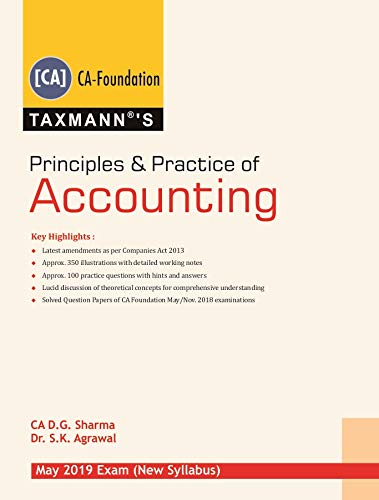 Principles & Practice of Accounting (CA-Foundation)(May 2019 Exam-New Syllabus)(2019 Edition) book cover