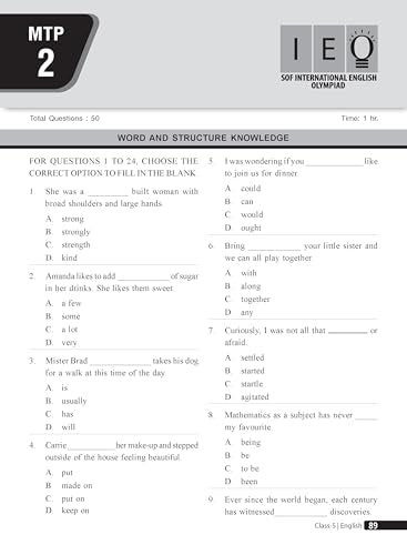 MTG English (IEO) Olympiad Prep Guide Class 5 | Detailed Theory, Exercise with Self Test For Practice | SOF Olympiad Books For Exam 2026-27 (Useful For Level-1 & 2)