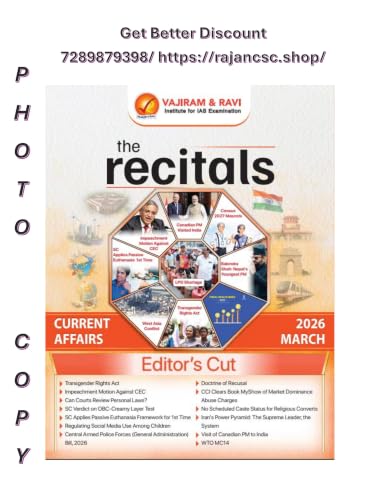 Vajiram & Ravi 'The Recitals' 6 Months Combo (Jan to June 2026) | Monthly Current Affairs with Editor's Cut for UPSC Civil Services Exam [Photocopy Material]