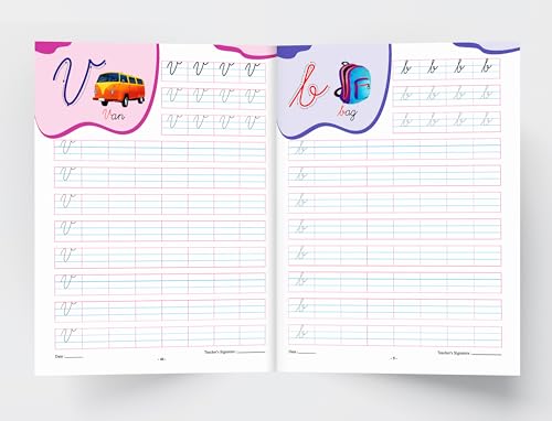 InIkao Cursive Writing Book on Capital & Small Letters for Kids Age 3+ Years | Trace and Write Handwriting Practice Workbook on English Alphabet Cursive Capital & Small Letters