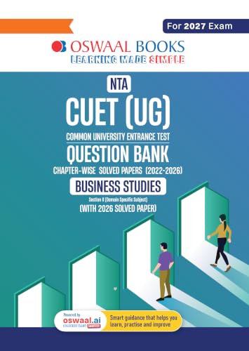 Oswaal NTA CUET (UG) Chapter-wise Solved Papers Question Bank | Business Studies | PYQs (2022–2026) NCERT aligned MCQs | With Solved Paper 2026 | For 2027 Exam | With Oswaal AI