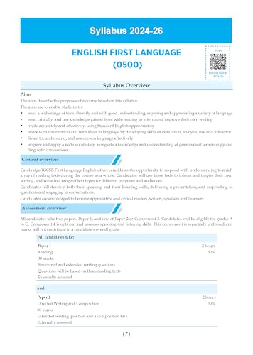 Oswaal IGCSE First Language English (Papers 1,2,3,4) Core & Extended | Topical Past Solved Papers (2016-Oct.-Nov., 2025) | For 2026 Exam | Aligned with Cambridge IGCSE™ Coursebook | with Oswaal AI