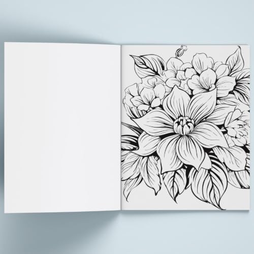 Adult Colouring Book - Flowers for Inner Calm - Colouring Activity Books for Adults - Creative Colouring Book to Reduce Stress