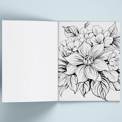 Adult Colouring Book - Flowers for Inner Calm - Colouring Activity Books for Adults - Creative Colouring Book to Reduce Stress