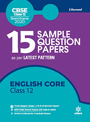 15 Sample Question Papers English Core Class 12th CBSE 2019-2020 book cover
