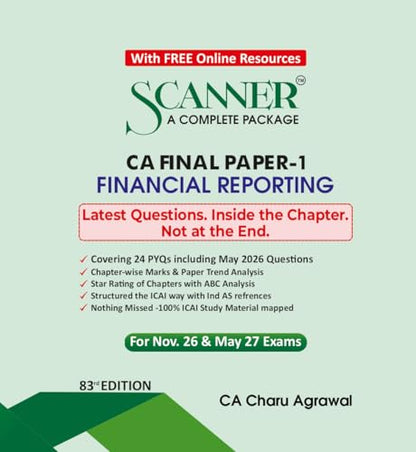 Scanner CA Final | Paper-1: Financial Reporting |For Nov.26, May. 27 Exams | Solved Papers with PYQ | Shuchita Prakashan (Scanner Series)