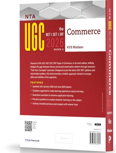 Pearson NTA UGC NET Commerce Paper 2 2026 6th Edition | For NET/SET/JRF | Solved 2025–26 Papers, Business, Accounting, Finance, Marketing & PYQs (UGC preparation series 2026)