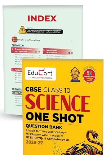 Educart CBSE Class 10 One Shot Question Bank Bundle 2026–27 | Science, Maths & Social Science | Chapter-wise NCERT Qs, PYQs & Competency-Based Questions | Latest CBSE Board Exam 2027