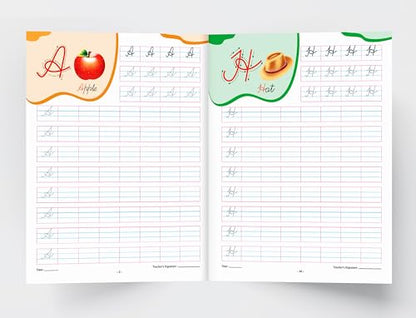 InIkao Cursive Writing Book on Capital & Small Letters for Kids Age 3+ Years | Trace and Write Handwriting Practice Workbook on English Alphabet Cursive Capital & Small Letters