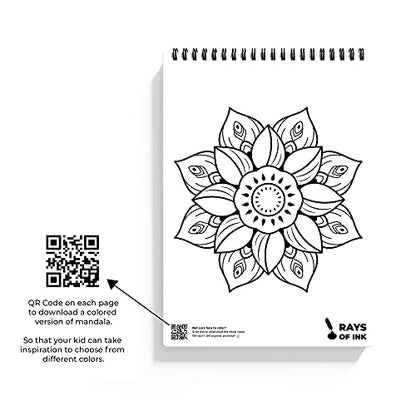 Rays Of Ink Mandala Coloring Book For Young Adults | Enhances Fine Motor Skills & Keeps You Engaged | 120 GSM Thick Paper