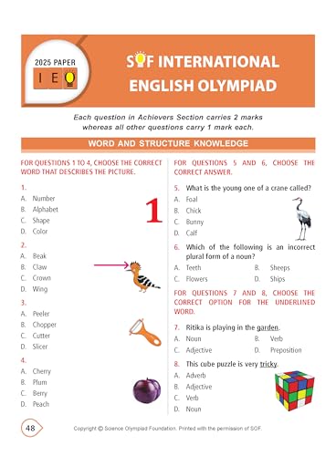 MTG International English Olympiad (IEO) Workbook Class 1 - Chapter-wise MCQs with Achievers Section - SOF Olympiad Books For 2026-27 Exam