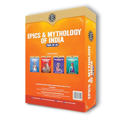 Epics & Mythology Pack of 25 | Indian Mythology, History & Folktales | Cultural Stories for Kids & Adults | Illustrated Comic Books | Amar Chitra Katha