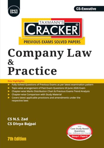 Taxmann's CRACKER COMBO for CS Executive | Dec. 2026/June 2027 Exams | Group 1 – Papers 1 to 4 | CRACKER Series | JIGL, Company Law, SUBIL and CAFM | June 2026 Edition | Set of 4 Books