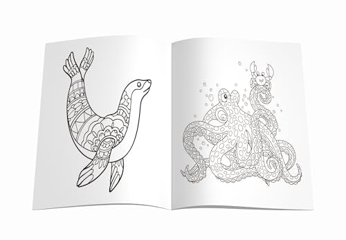 Mandala Sea Animals Art Coloring Book for Kids | 30 Ocean-Themed Mandala Designs to Enhance Art Coloring, Drawing & Focus | High Quality Premium Paper | Perfect Gift for Children & Teens
