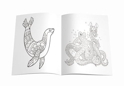 Mandala Sea Animals Art Coloring Book for Kids | 30 Ocean-Themed Mandala Designs to Enhance Art Coloring, Drawing & Focus | High Quality Premium Paper | Perfect Gift for Children & Teens