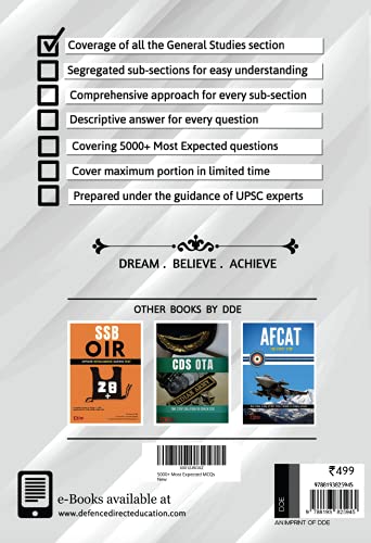 5000+ Most Expected MCQs | General Knowledge Questions with Explanation | Chapterwise General Studies for UPSC, NDA, CDS, AFCAT, SSC, Bank PO, RBI, ... Agniveer | GK Multiple Choice Question Bank