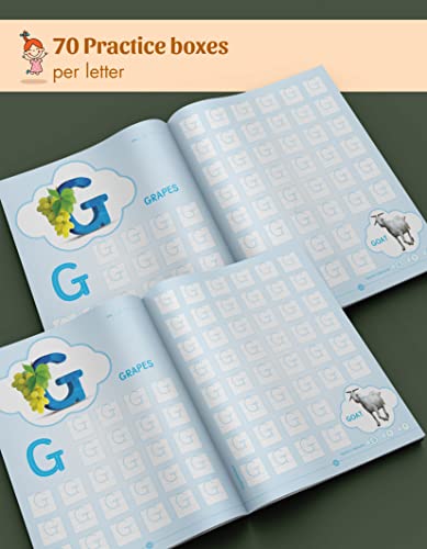 English Alphabet Writing Practice Book for Kids | Capital Letter A-Z Tracing & Activity Workbook for Nursery, LKG, Preschool | 70 Practice Boxes per Letter | Handwriting Book for Ages 3-6