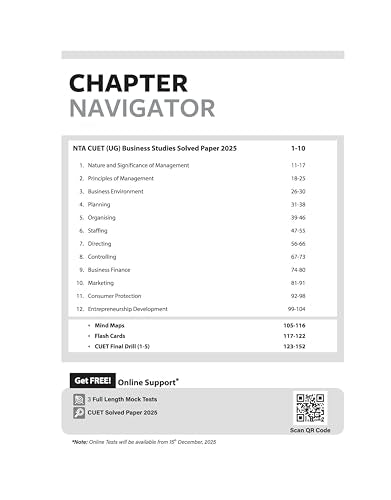 Arihant CUET UG Business Studies Chapterwise Notes & Question Bank 2026 | Based on Latest NTA Pattern | Chapterwise Quick Notes, NCERT Based MCQs, ... + CUET 2025 Solved Paper | English Medium