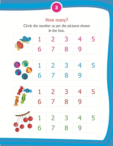 Kids 1st Activity Book – Math’s For Ages 3–4 | Fun Tracing, Counting, and Number Activities | Early Math Learning with Colorful Pictures.