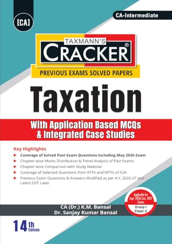 Taxmann's CRACKER COMBO for CA Inter | Sept. 2026/Jan. 2027 Exams | Group I – Papers 1 to 3 | CRACKER Series | Advanced Accounts, Law, and Tax | June 2026 Edition | Set of 3 Books