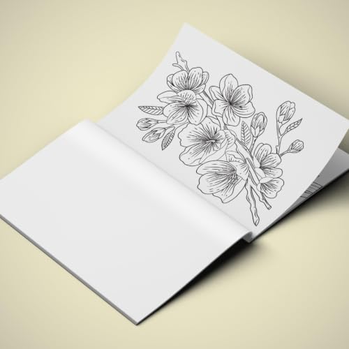 Adult Colouring Book - Flowers for Inner Calm - Colouring Activity Books for Adults - Creative Colouring Book to Reduce Stress