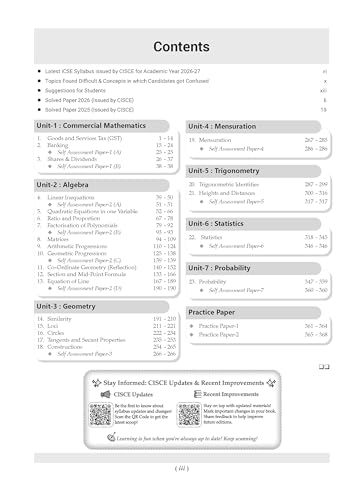 Oswaal Class 10 ICSE Question Bank Mathematics (2017-2026) | For 2027 Exam Chapter-wise & Topic-wise with Competency Based Questions | Includes 2026 Paper - fully solved | Self-Assessment Papers