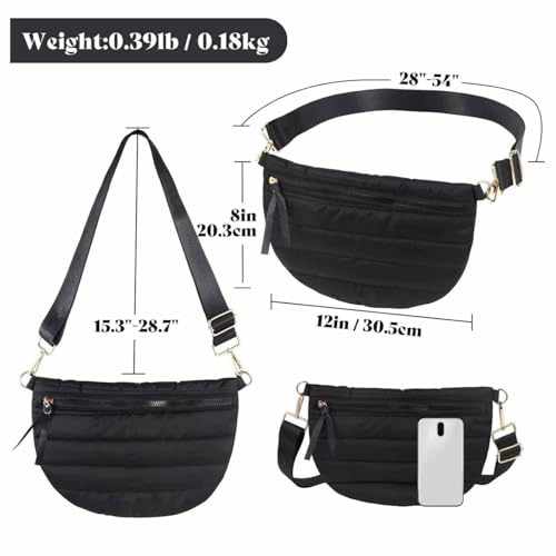 Puffy Crossbody Bag Padded Puffer Lattice Bags for Women Quilted Trendy Shoulder Bag Casual Padding Purse