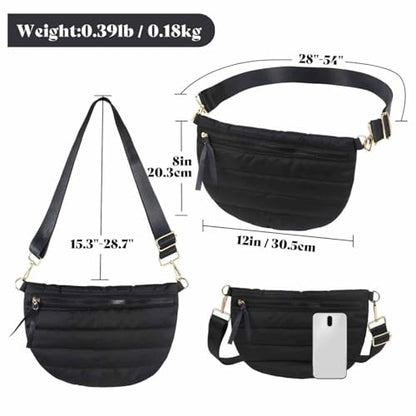 Puffy Crossbody Bag Padded Puffer Lattice Bags for Women Quilted Trendy Shoulder Bag Casual Padding Purse