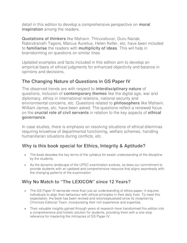 The Lexicon For Ethics, Integrity & Aptitude - 2026 Edition is Catering to Evolving Trends in GS Paper-IV of Civil Services Examination and other State PSC Examinations, For 2025-27