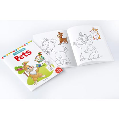 Let’S Color - Copy Color Art Pack Of 8 Books (Transport, Professions, Pets, Fish, Insects, Robots, Mandalas And Sports) - 3 Years To 8 Years